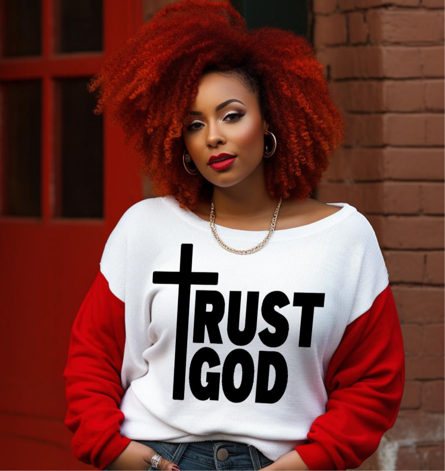TRUST GOD SINGLE-COLOR SCREEN PRINT TRANSFER
