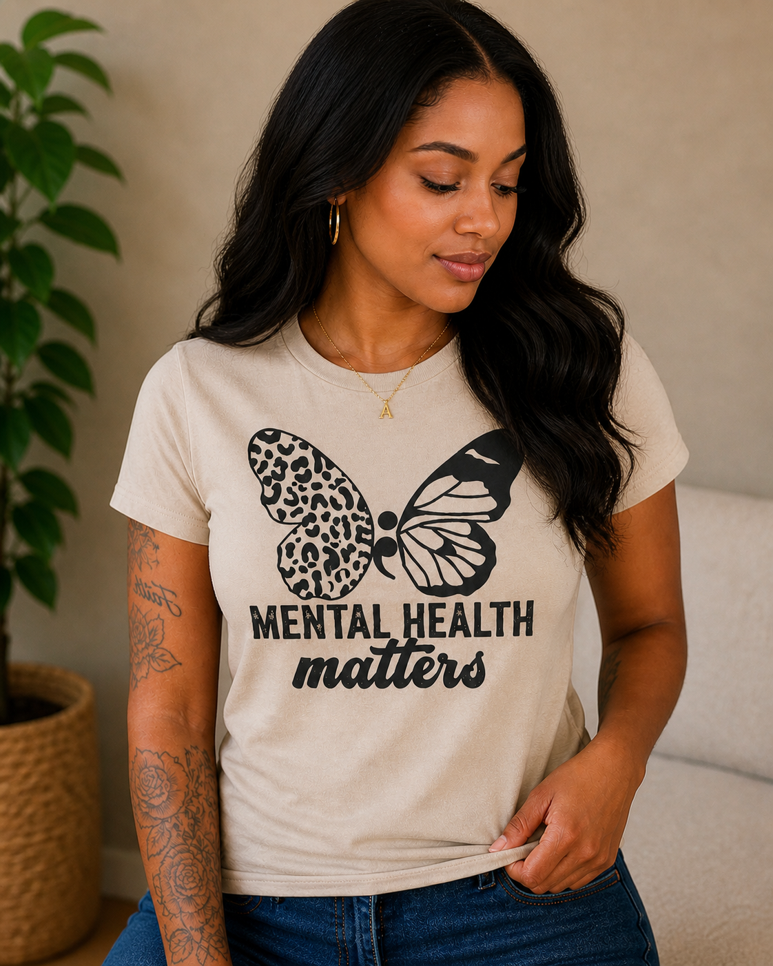 Mental Health Matters Butterfly | Self Love| Women’s Empowerment| single color print