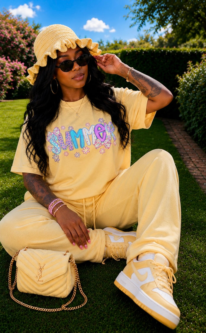 Summer Vibes Full Color DTF Transfer | Retro Pastel Boutique Shirt Design