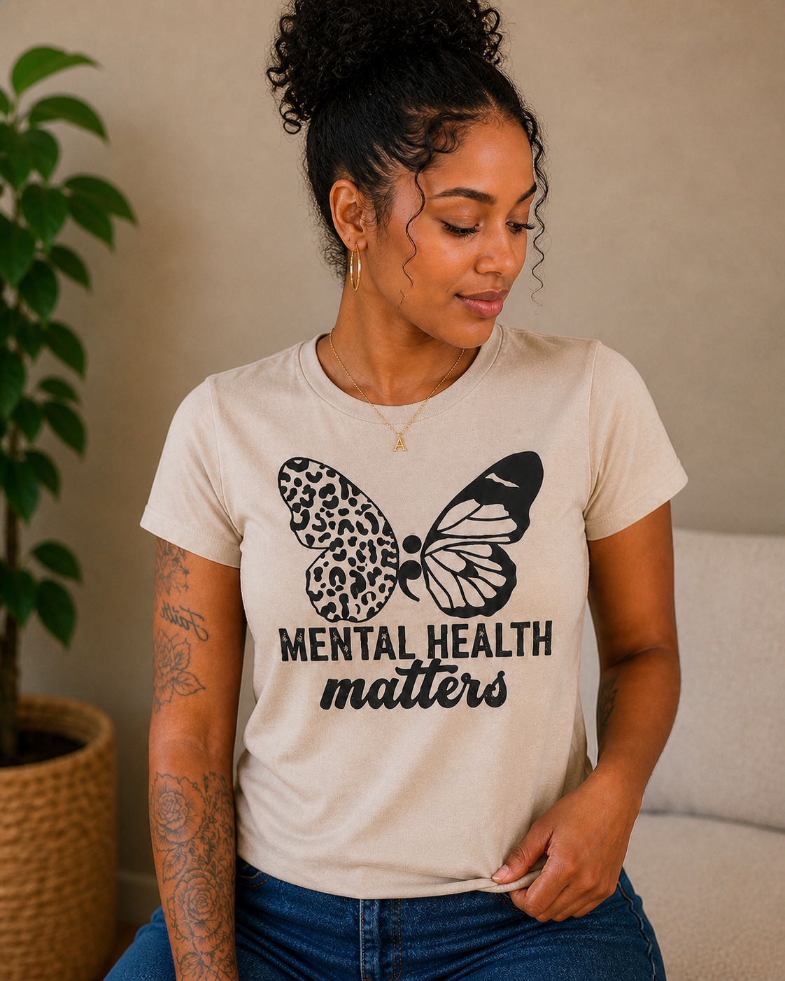 Mental Health Matters Butterfly | Self Love| Women’s Empowerment| single color print