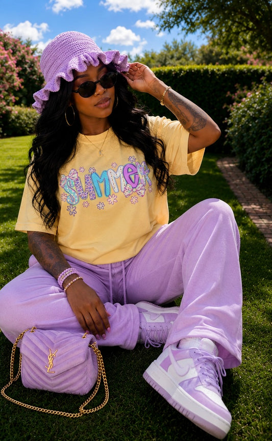 Summer Vibes Full Color DTF Transfer | Retro Pastel Boutique Shirt Design